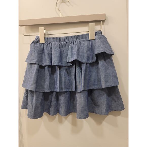 Peek Girls Chambray Tiered Ruffle Skirt - Picture 2 of 6